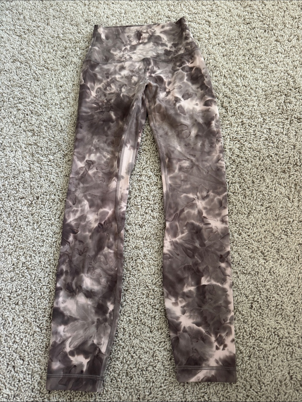 Lululemon Tie-Dye Print High-Waist Leggings - Brown Taupe